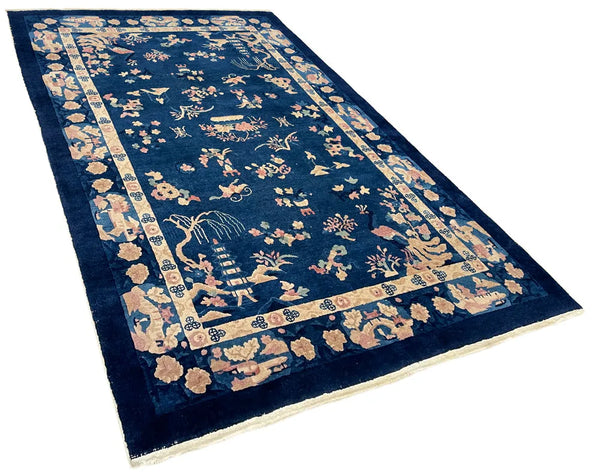 5'2"x7'11" Ningxia Pictorial Hand Knotted
