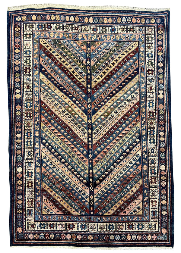 5'2"x7'5" Shah Saven Hand Knotted