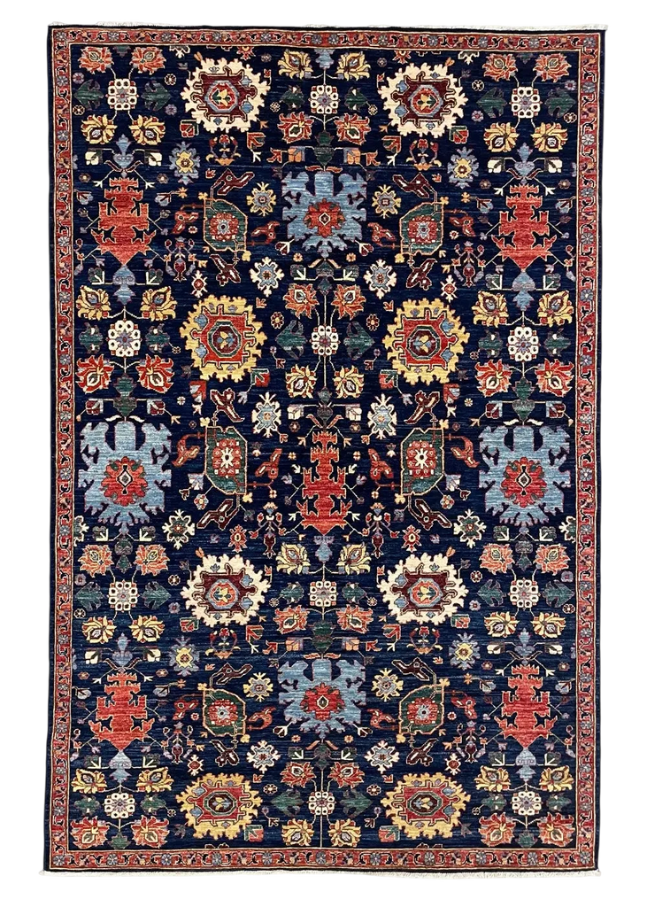 5'4"x8' Harshang Hand Knotted