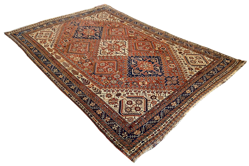 5'6"x8'2" Qashqai Hand Knotted