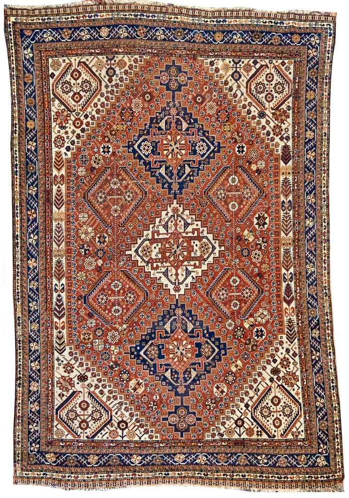 5'6"x8'2" Qashqai Hand Knotted