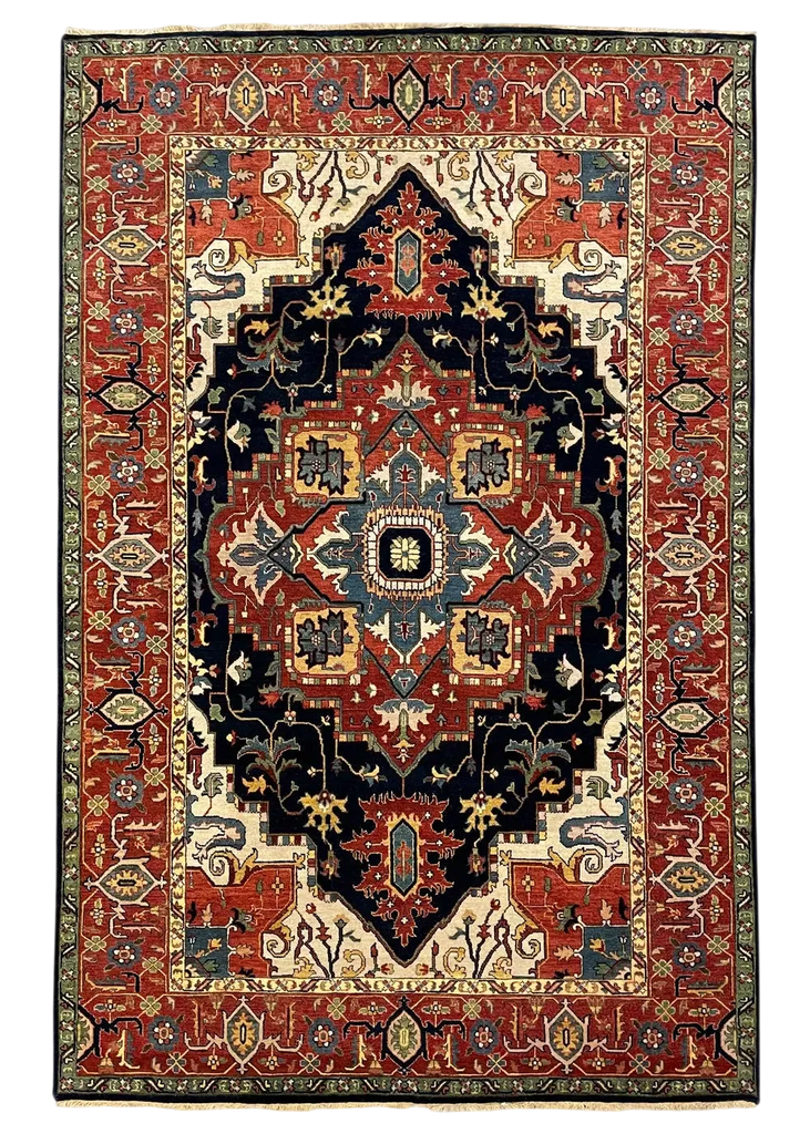 5'9"x8'10" Heriz Hand Knotted