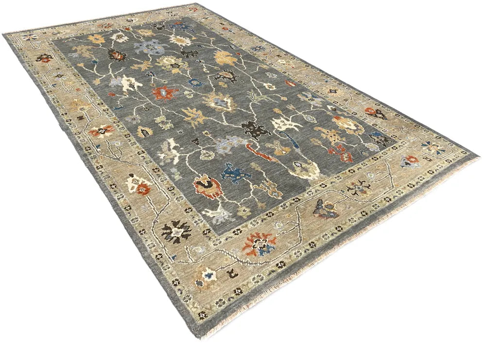 5'9"x9'3" Oushak Hand Knotted