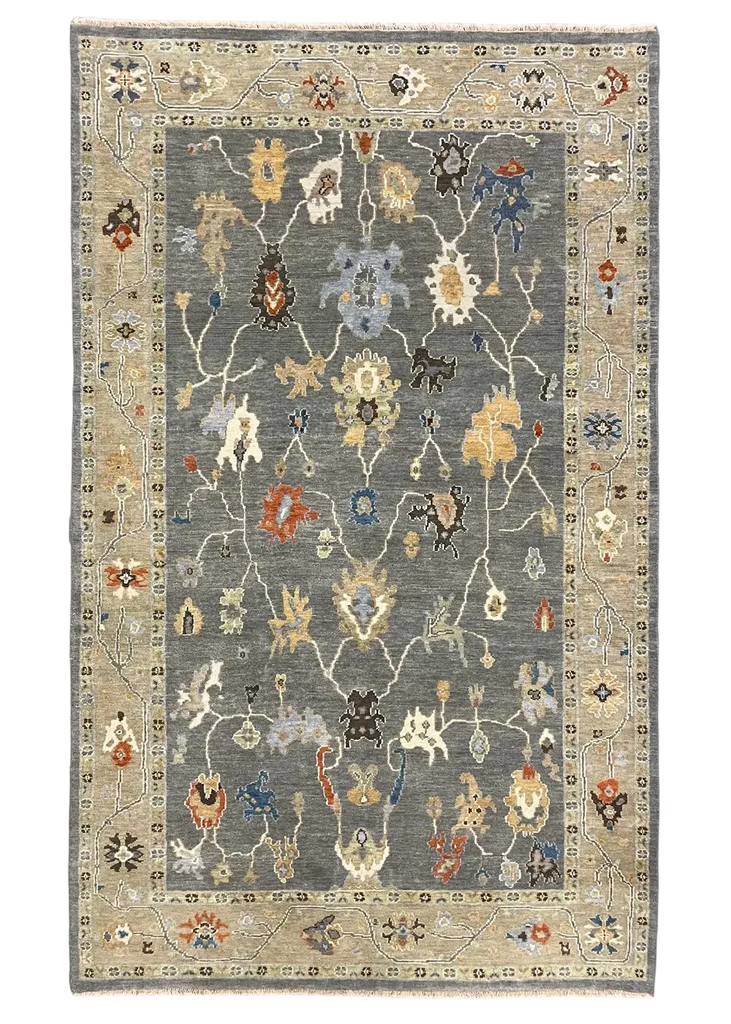 5'9"x9'3" Oushak Hand Knotted