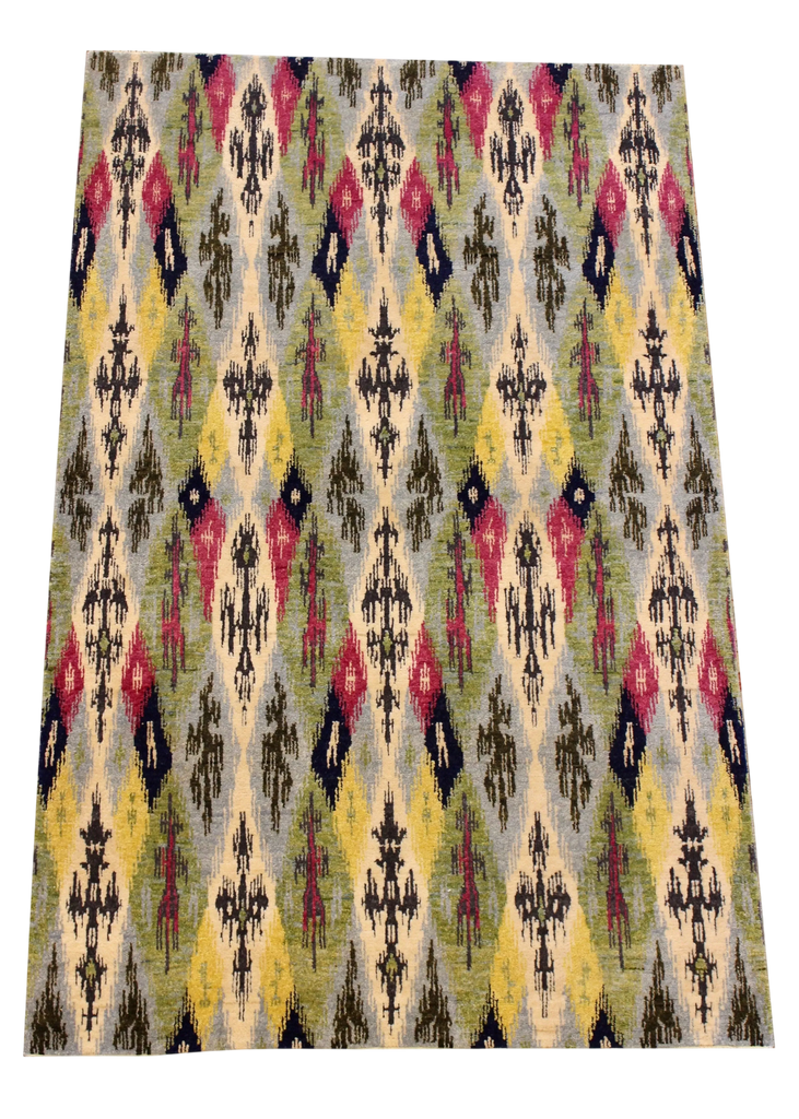 5x8 Ikat Hand Knotted