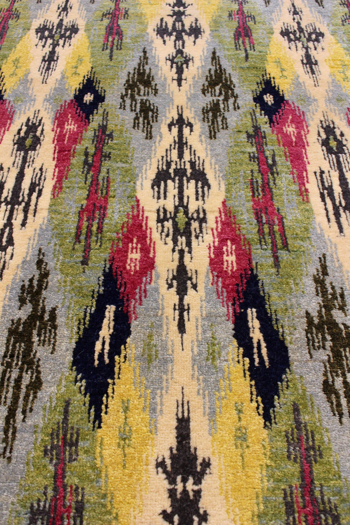 5x8 contemporary Ikat (s) Hand Knotted