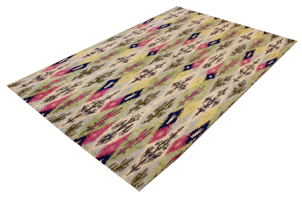 5x8 contemporary Ikat (s) Hand Knotted