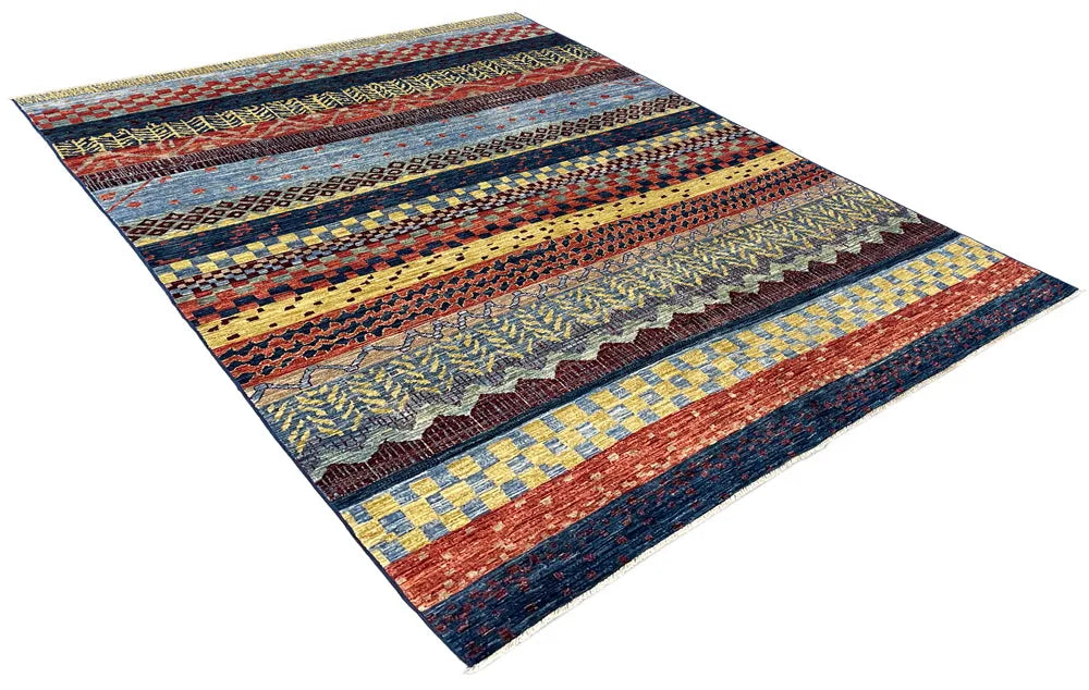 6'1"x8'9" Gabbeh Hand Knotted