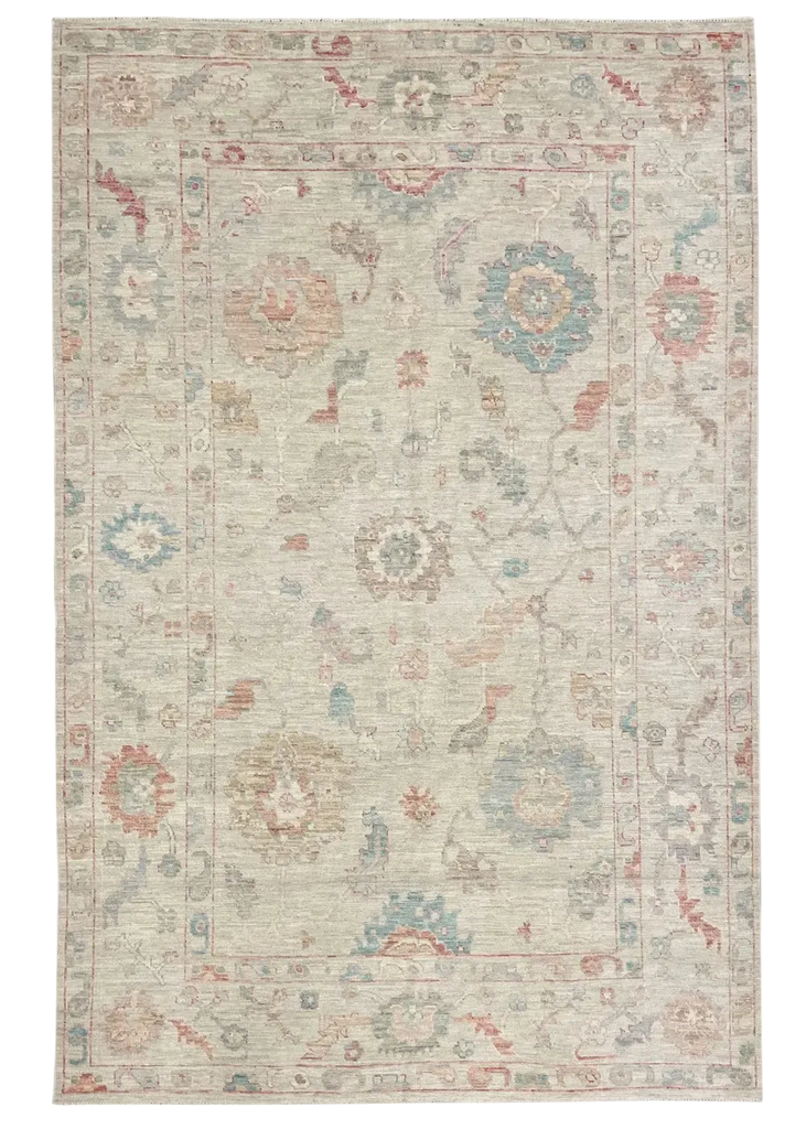 6'1"x9'2" Oushak Hand Knotted