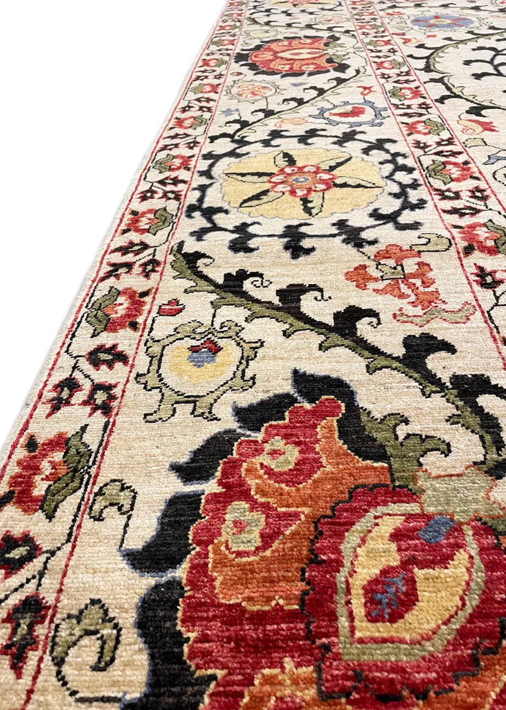 6'1"x9'3" Suzani Hand Knotted