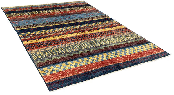 6'1"x9' Gabbeh Hand Knotted