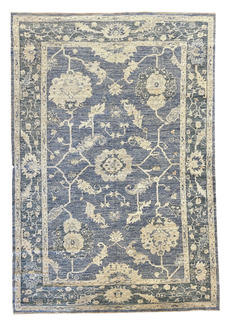 6'2"x8'10" Oushak Hand Knotted