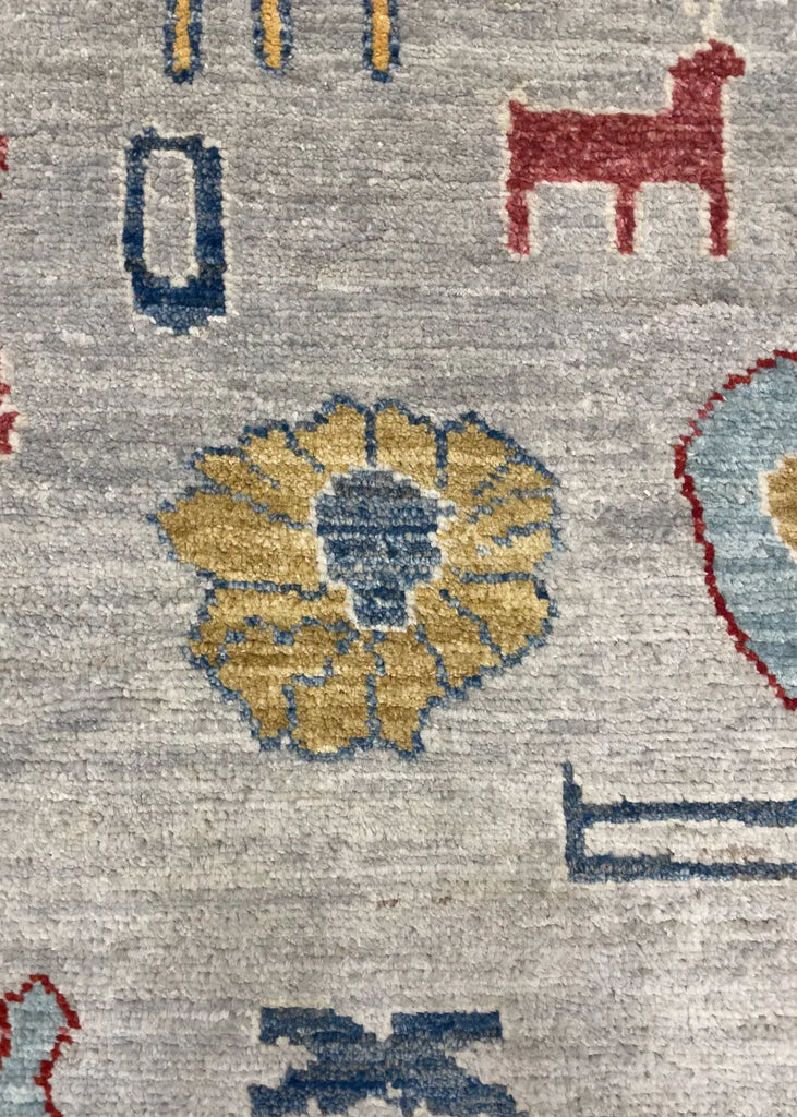 6'2"x8'5" Animal Gabbeh Hand Knotted