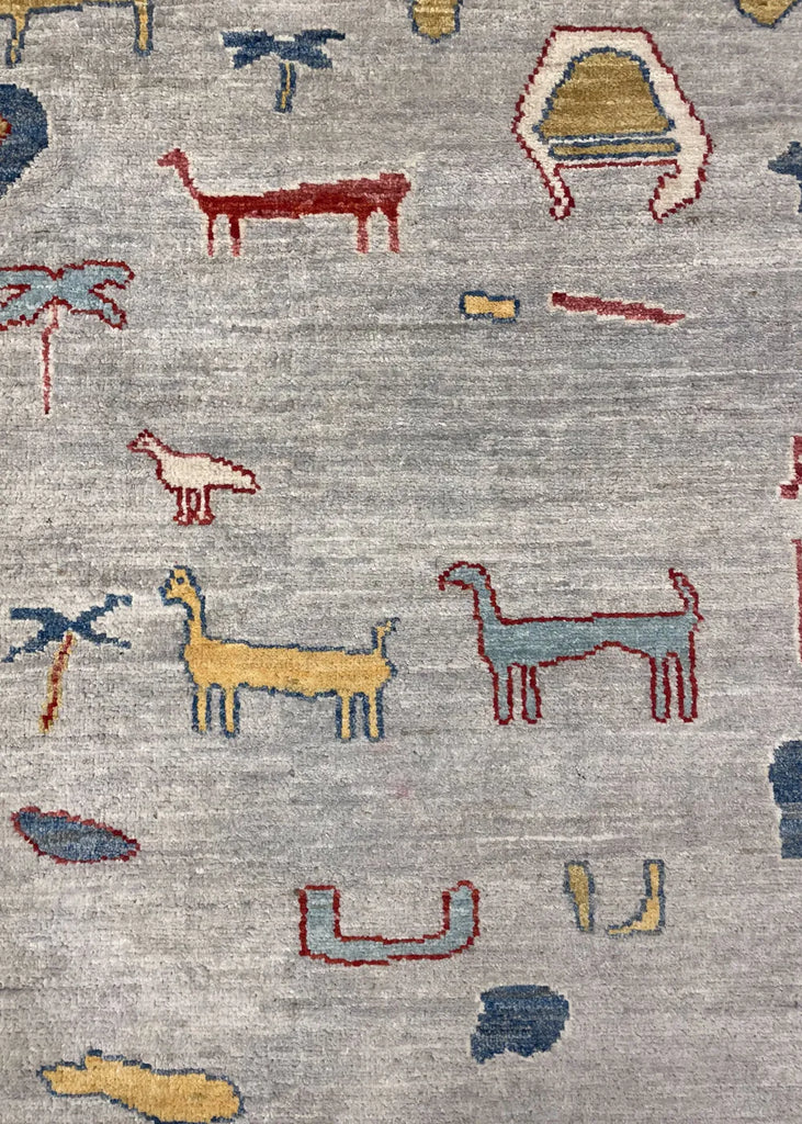 6'2"x8'5" Animal Gabbeh Hand Knotted