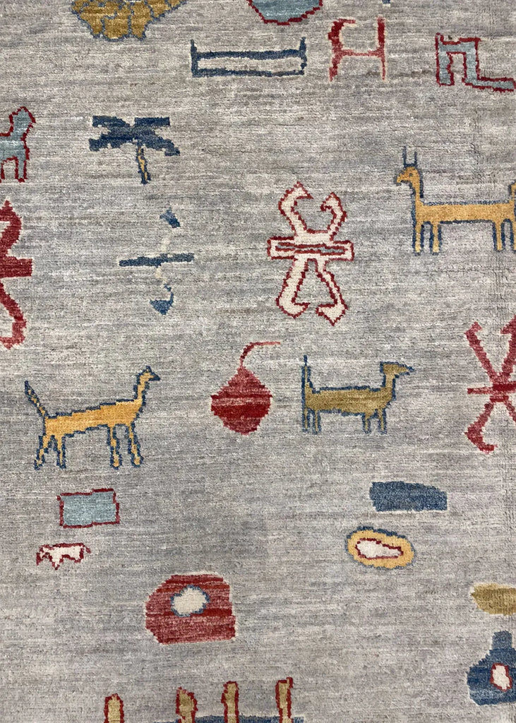 6'2"x8'5" Animal Gabbeh Hand Knotted