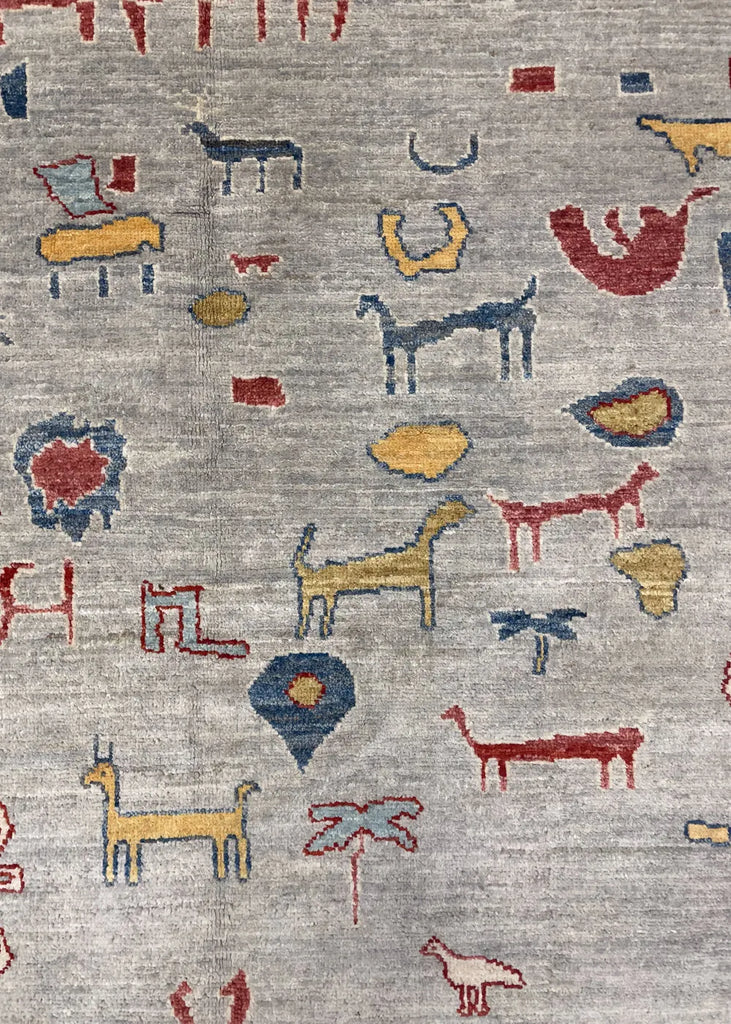 6'2"x8'5" Animal Gabbeh Hand Knotted