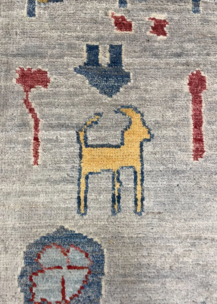 6'2"x8'5" Animal Gabbeh Hand Knotted