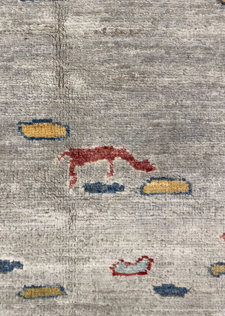 6'2"x8'5" Animal Gabbeh Hand Knotted