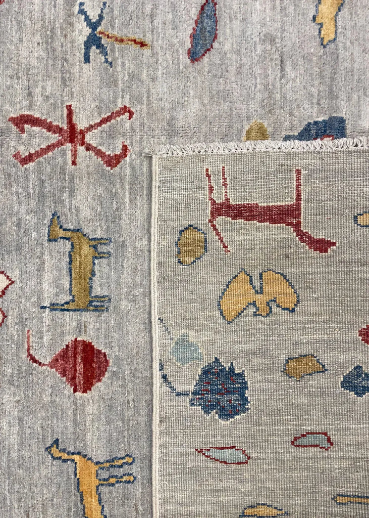6'2"x8'5" Animal Gabbeh Hand Knotted