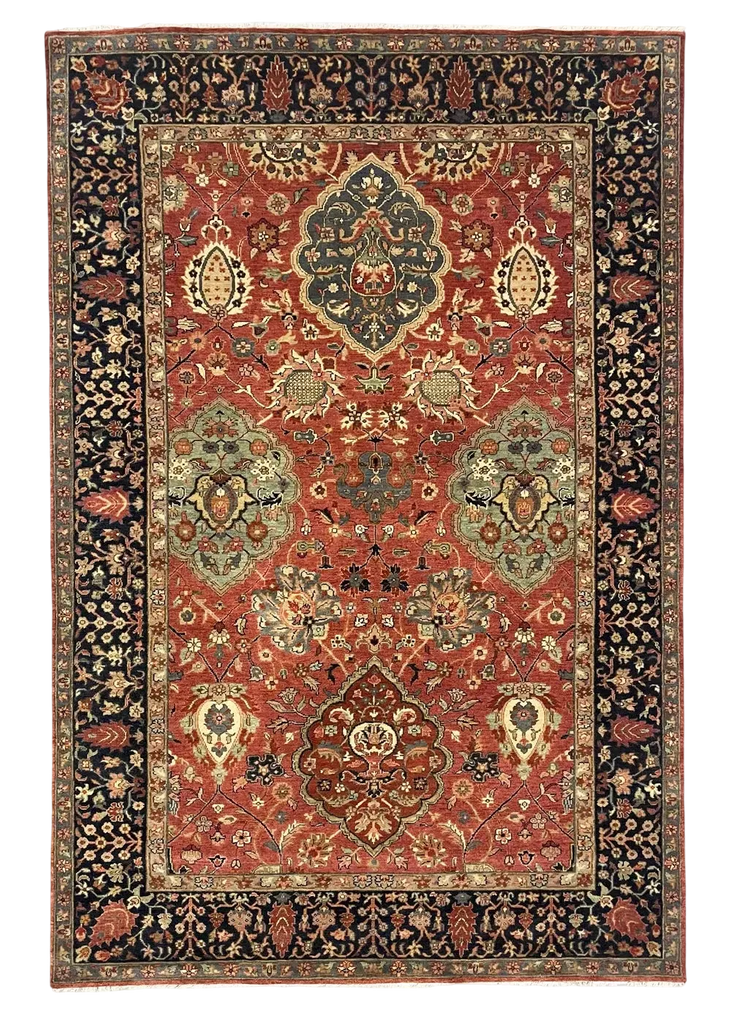 6'2"x9'3" Kermanshah Hand Knotted