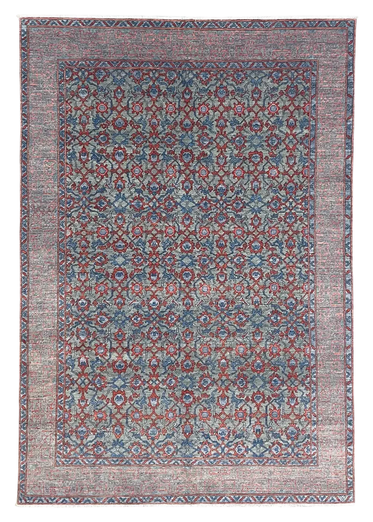 6'3"x8'11" Lotto Hand Knotted