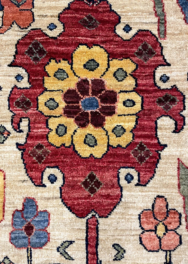 6'3"x9'2" Sauj Boulag Hand Knotted