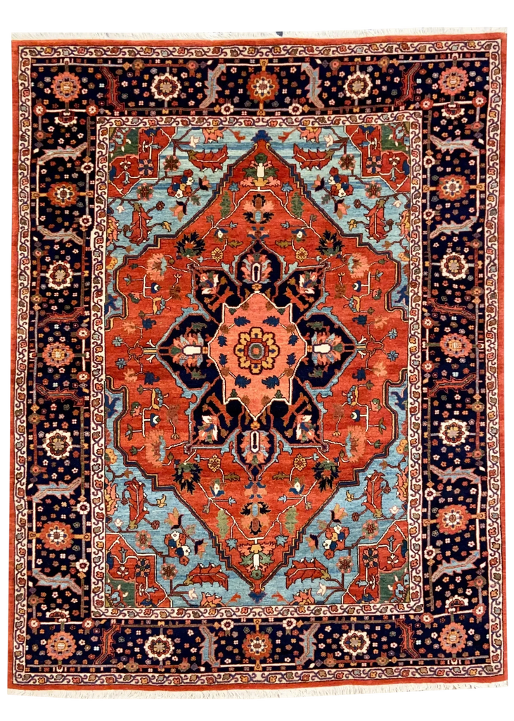6'6"x8'5" Heriz Hand Knotted