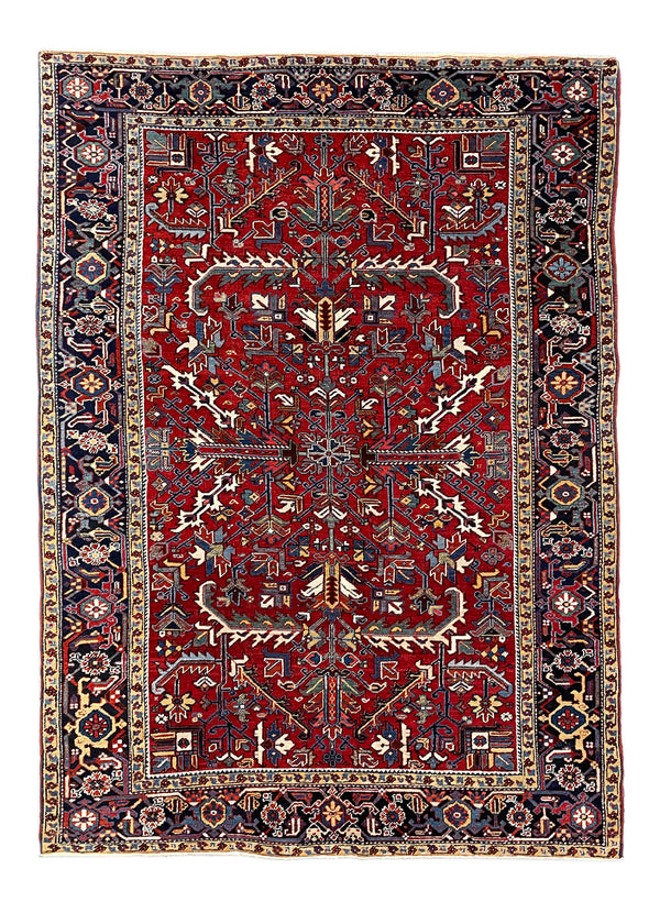 6'9"x9'4" Heriz Hand Knotted