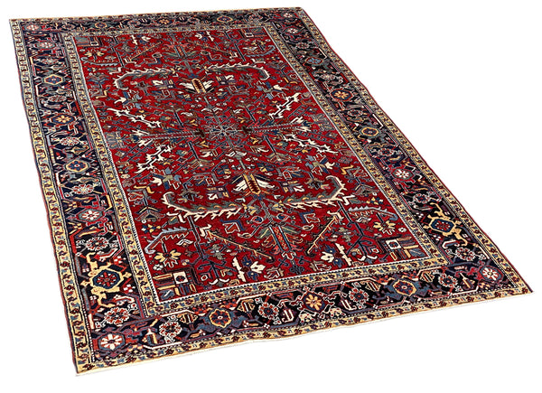 6'9"x9'4" Heriz Hand Knotted