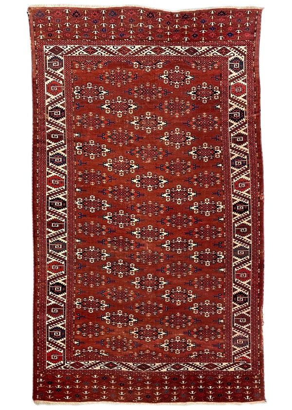 6'x9'11" Yomut Kepse Gul Main Rug Hand Knotted