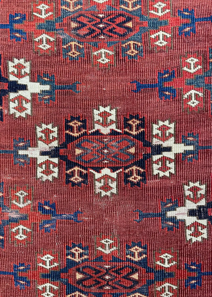 6'x9'11" Yomut Kepse Gul Main Rug Hand Knotted