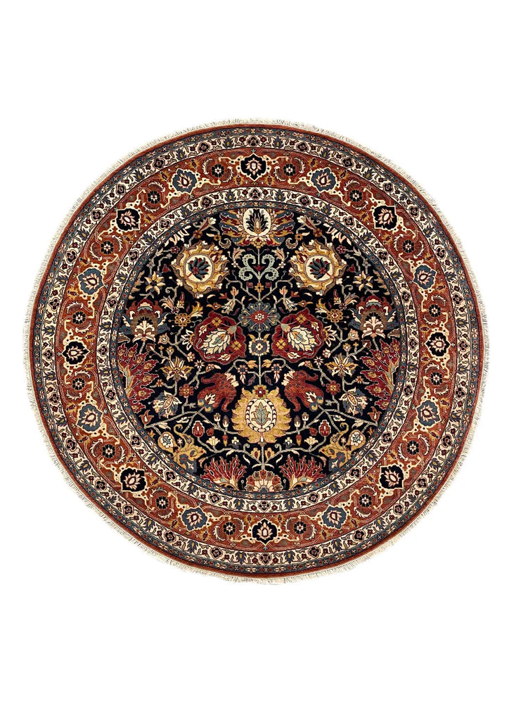 7'10" Round Tabriz Hand Knotted