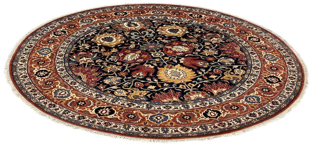 7'10" Round Tabriz Hand Knotted