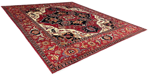 7'10x9'7" Medallion Heriz Hand Knotted