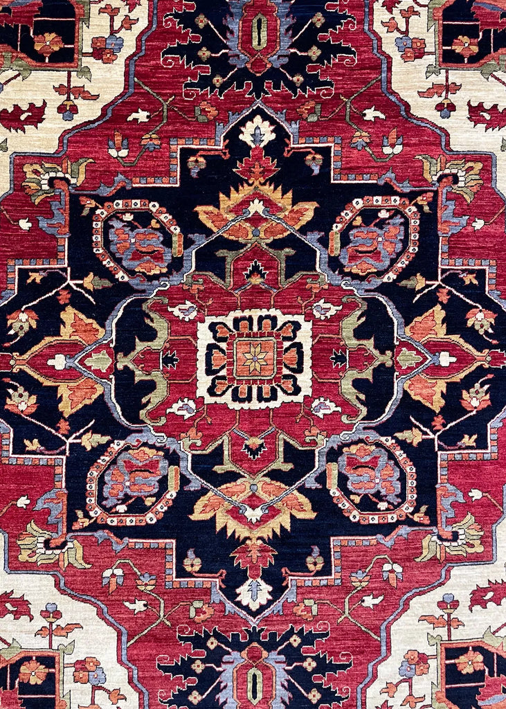 7'10x9'7" Medallion Heriz Hand Knotted