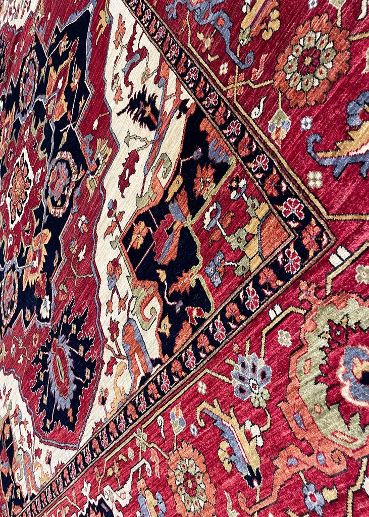 7'10x9'7" Medallion Heriz Hand Knotted