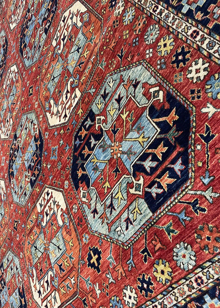 7'10"x9'8" Ersari Turkmen Hand Knotted