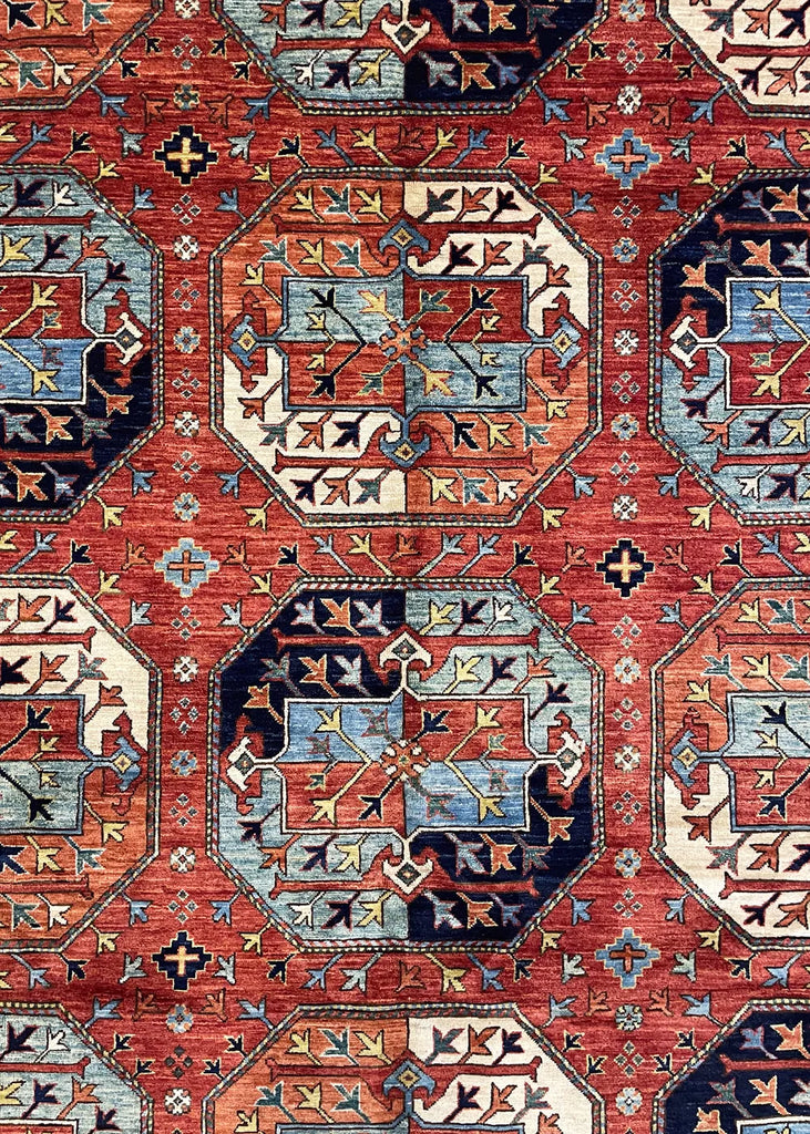 7'10"x9'8" Ersari Turkmen Hand Knotted