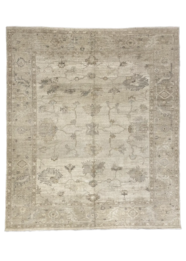 7'11"x9'1" Oushak Hand Knotted