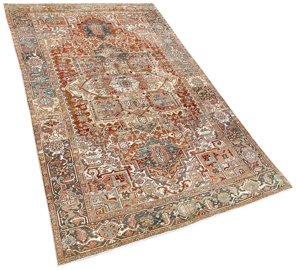 7'4"x11'11" Heriz Hand Knotted