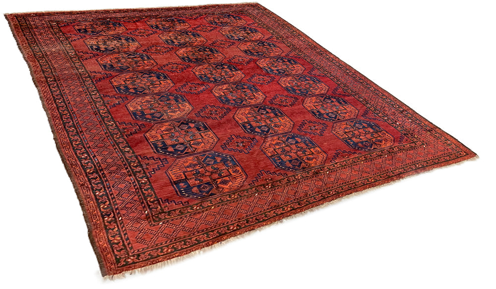 7'7"x9'8" Ersari Turkmen Hand Knotted