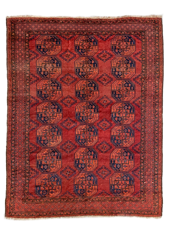 7'7"x9'8" Ersari Turkmen Hand Knotted
