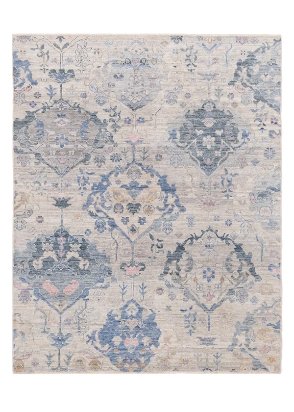 7'8"x9'4" Oushak Hand Knotted