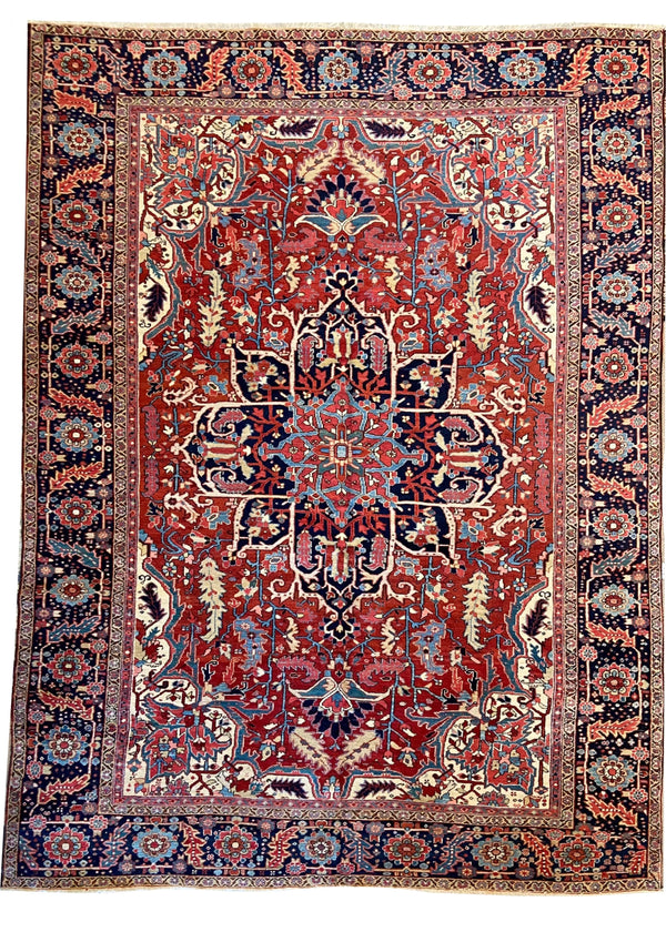 8'11"x11'11" Heriz Hand Knotted