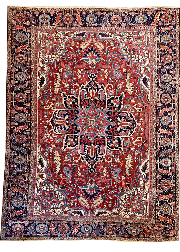 8'11"x11'11" Heriz Hand Knotted