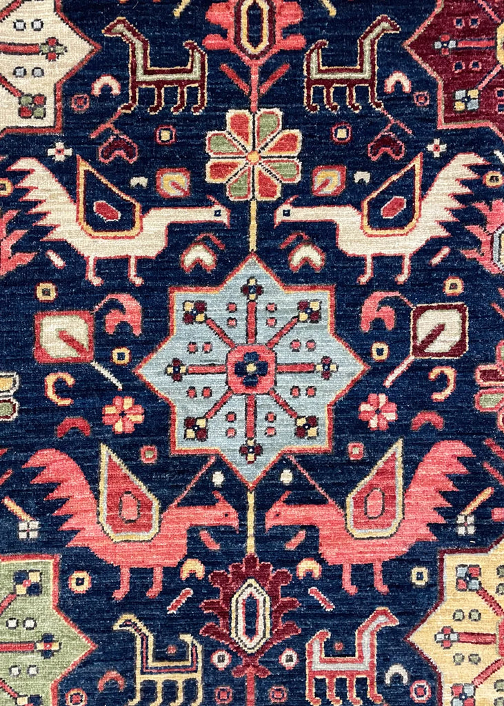 8'11"x11'9" Khamseh Hand Knotted