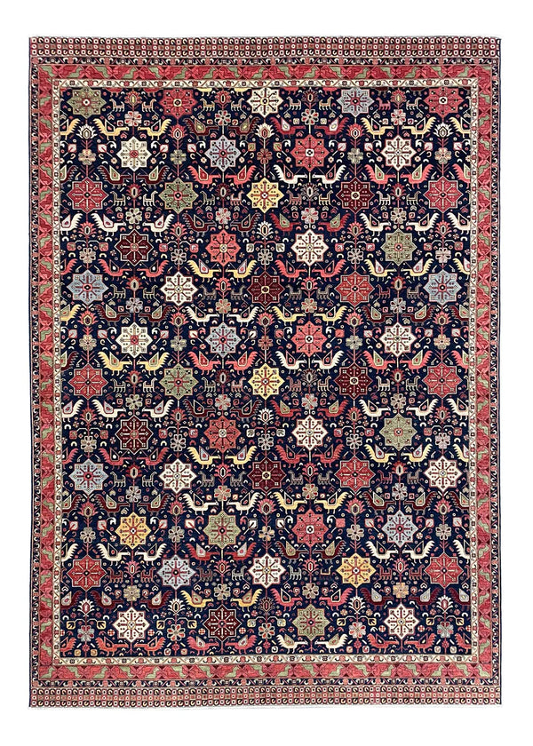 8'11"x11'9" Khamseh Hand Knotted