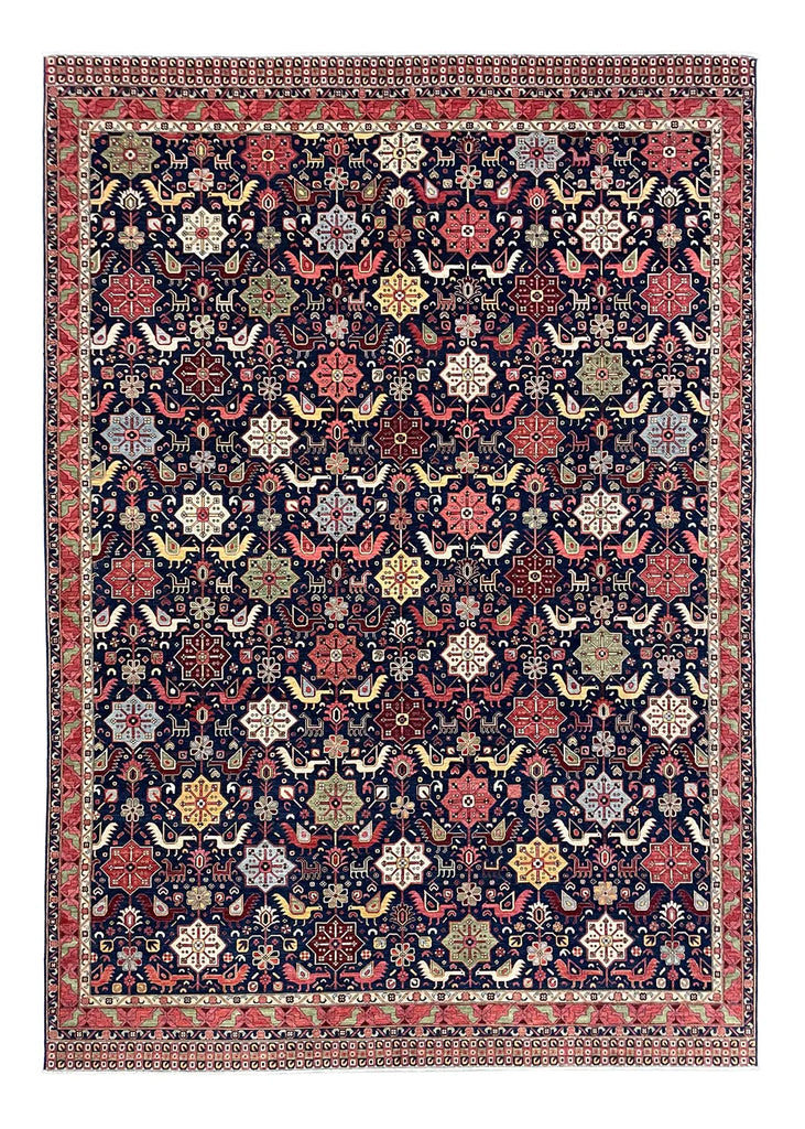 8'11"x11'9" Khamseh Hand Knotted