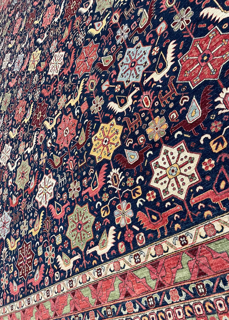 8'11"x11'9" Khamseh Hand Knotted