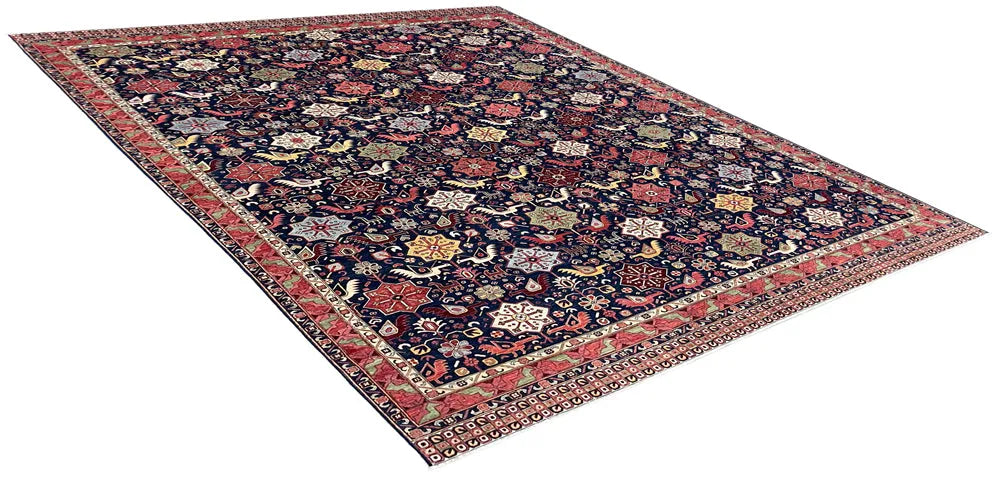 8'11"x11'9" Khamseh Hand Knotted